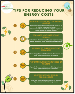 Infographic detailing tips for reducing your energy costs